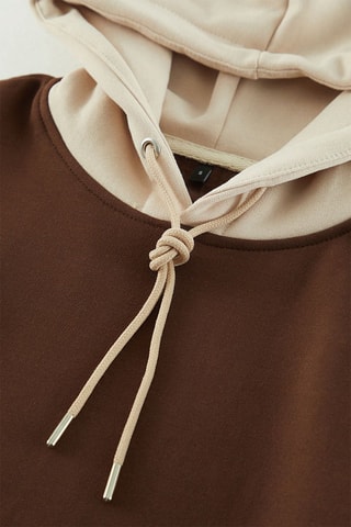 Sweat com capuz - Castanho