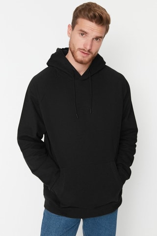 Sweat oversize com capuz - Preto