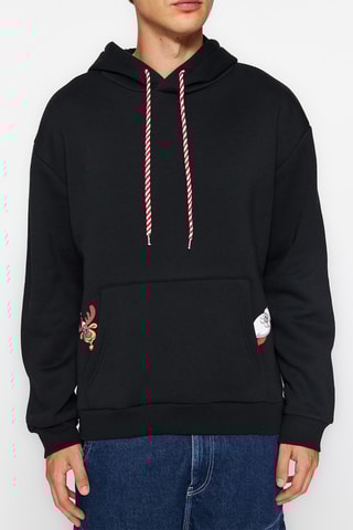 Sweat relaxed com capuz - Preto