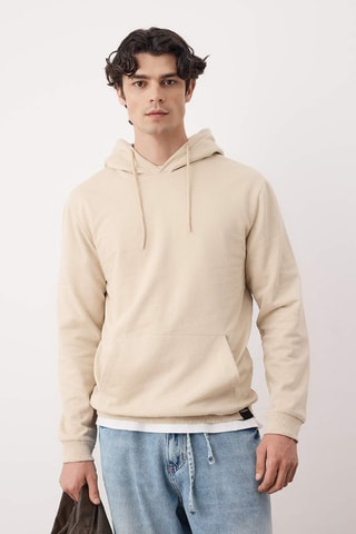 2 sweats com capuz - Caqui e bege