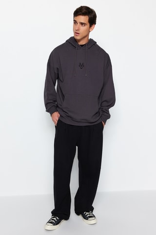 Sweat oversize com capuz - Antracite