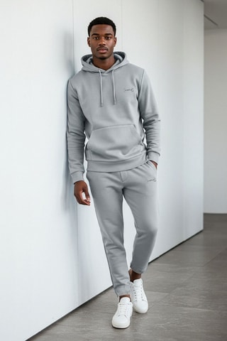 Sweat oversize e calças de treino - Cinzento-claro