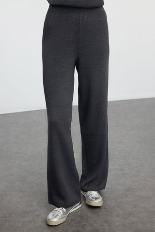 Casaco de malha comprido e calças - Cinzento