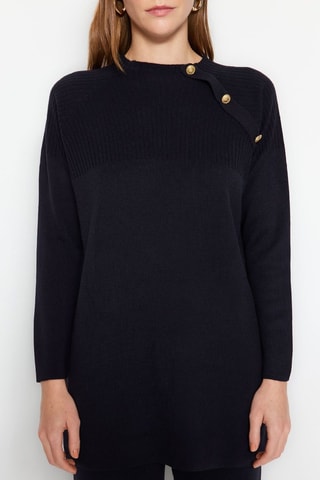 Túnica regular e calças - Azul-marinho