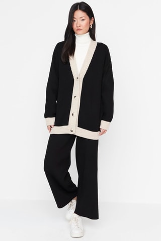 Casaco de malha e calças Preto
