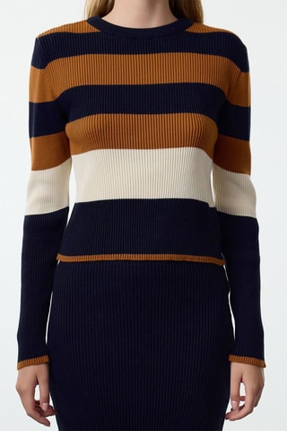 Camisola e saia direita  - Azul