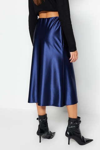 Saia direita cintura subida Índigo