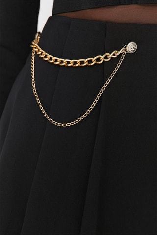 Saia-calção de cintura alta - Preto