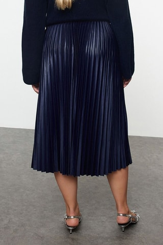 Saia plissada - Azul-marinho