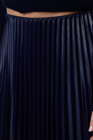 Saia plissada - Azul-marinho