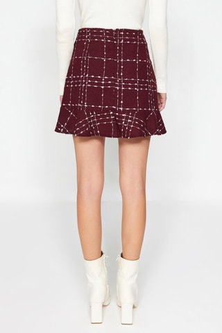 Saia estilo patinadora cintura subida - Bordô