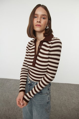 Camisola slim - Castanho