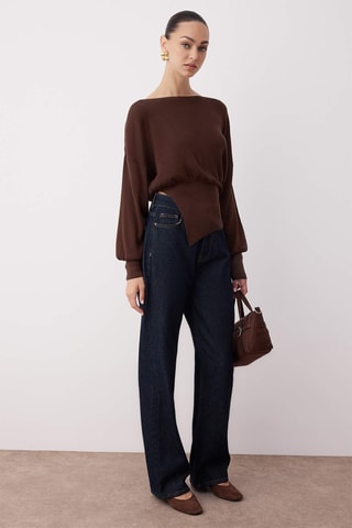 Camisola regular - Castanho