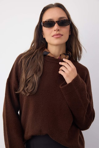 Camisola oversize - Castanho