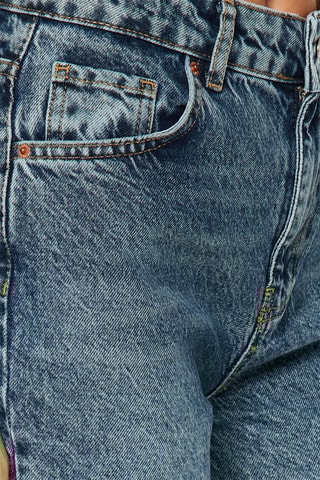 Calças de ganga wide legs - Azul-marinho