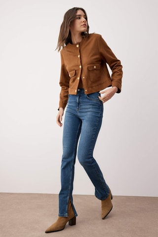 Calças de ganga flare - Azul-escuro