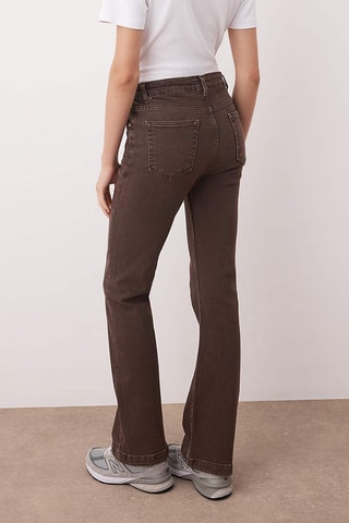 Calças de ganga flare - Castanho