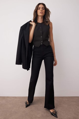 Calças de ganga flare - Preto