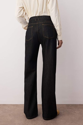 Calças de ganga wide legs - Preto