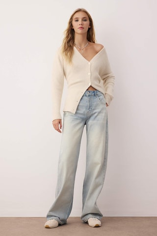 Calças de ganga wide legs - Azul-claro