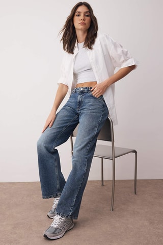 Calças de ganga wide legs - Azul-marinho