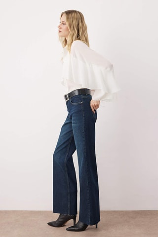 Calças de ganga palazzo - Azul-escuro