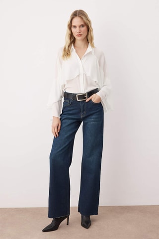 Calças de ganga palazzo - Azul-escuro