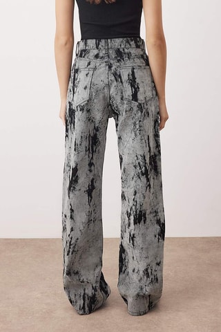 Calças de ganga wide legs - Cinzento