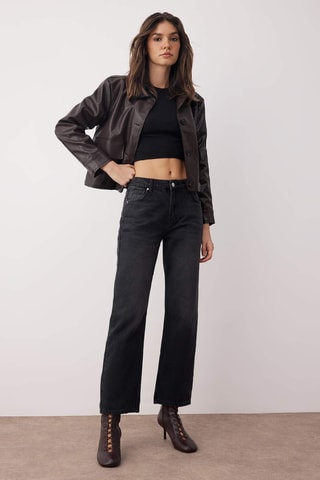 Calças de ganga direitas - Preto