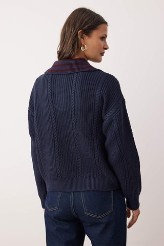 Camisola oversize - Azul-marinho