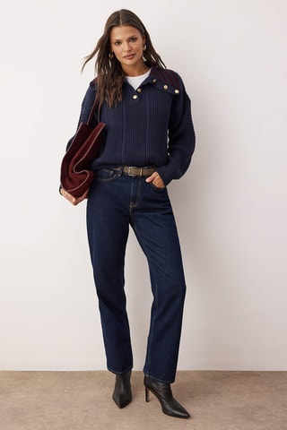 Camisola oversize - Azul-marinho