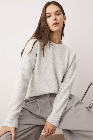 Camisola oversize - Cinzento-claro