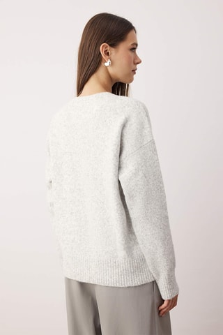 Camisola oversize - Cinzento-claro