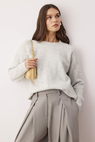 Camisola oversize - Cinzento-claro