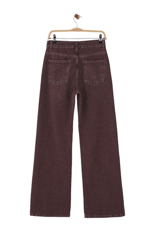 Calças de ganga wide legs - Bordô