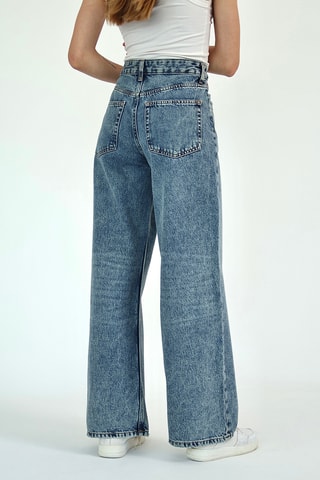 Calças de ganga wide legs - Azul-marinho