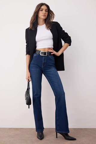 Calças de ganga flare - Azul-escuro