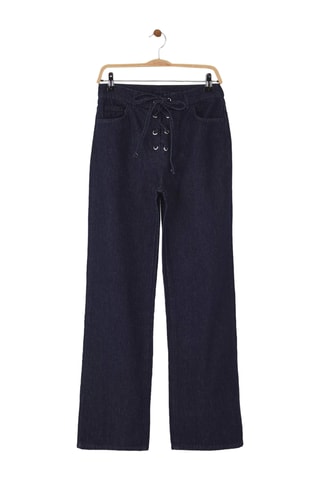 Calças de ganga wide legs - Azul-escuro