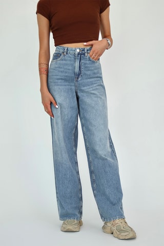 Calças de ganga wide legs - Azul-claro