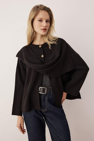 Casaco de malha oversize - Preto