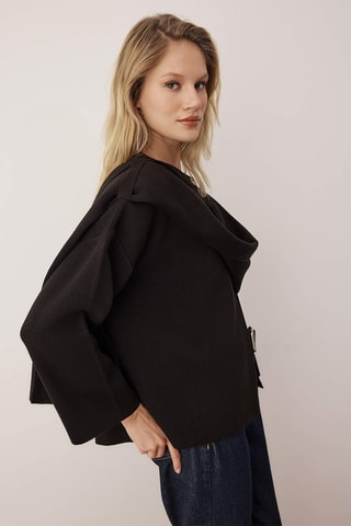 Casaco de malha oversize - Preto