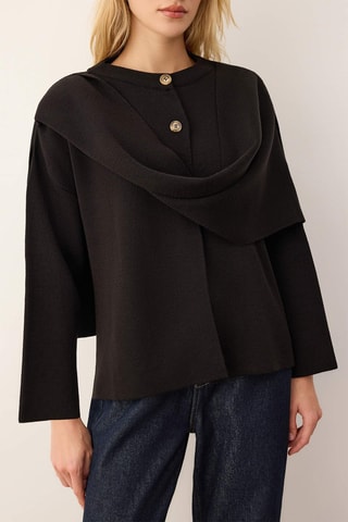 Casaco de malha oversize - Preto