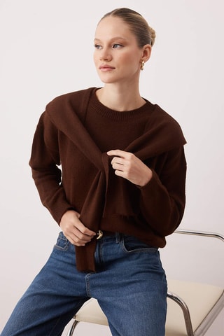 Camisola oversize - Castanho