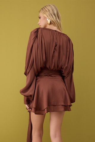 Vestido estilo patinadora - Castanho