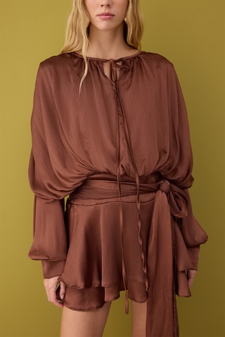 Vestido estilo patinadora - Castanho