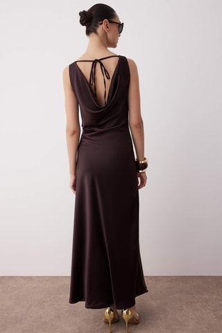 Vestido comprido - Castanho-escuro