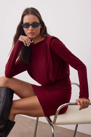 Vestido justo - Bordô