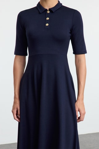 Vestido estilo patinadora - Azul-marinho