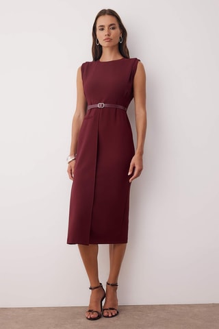 Vestido midi - Bordô