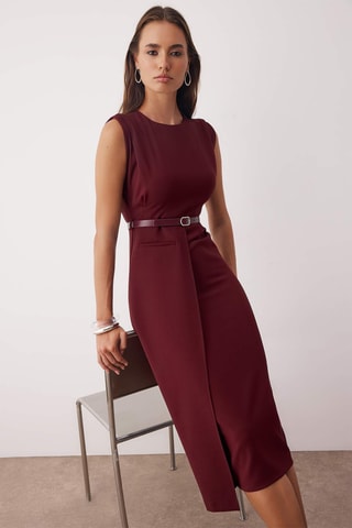Vestido midi - Bordô
